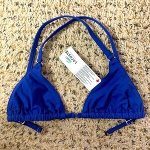 NWT Sz 2 / 34 Blue Lacoste swim bikini top
